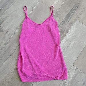 Express hot pink silver sparkle cami
